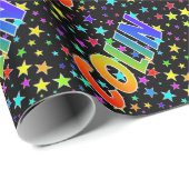 レインボー名"COLIN" +星 ラッピングペーパー (ロールコーナー)