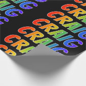 レインボー名「CRAIG」;おもしろい&カラフル ラッピングペーパー (角)