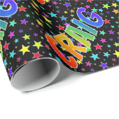 レインボー名"CRAIG" +星 ラッピングペーパー (ロールコーナー)