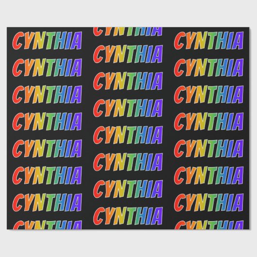 レインボー名"CYNTHIA";おもしろい&カラフル ラッピングペーパー (フラット)