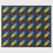 レインボー名"DAVID" +星 ラッピングペーパー (フラット)