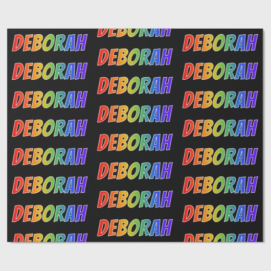 レインボー名"DEBORAH";おもしろい&カラフルDEBORAH ラッピングペーパー (フラット)