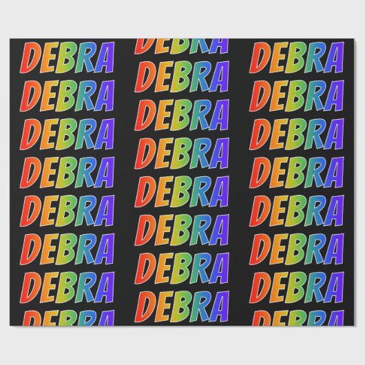 レインボー名「DEBRA」;おもしろいカラフル& ラッピングペーパー (フラット)