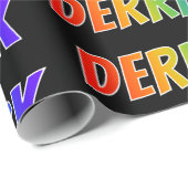 レインボー名「DERRICK」、おもしろいおよびカラフル ラッピングペーパー (ロールコーナー)