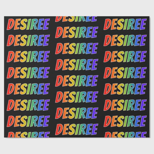 レインボー名「DESIREE」;おもしろいカラフル& ラッピングペーパー (フラット)