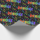 レインボー名"DESIREE" +星 ラッピングペーパー (角)