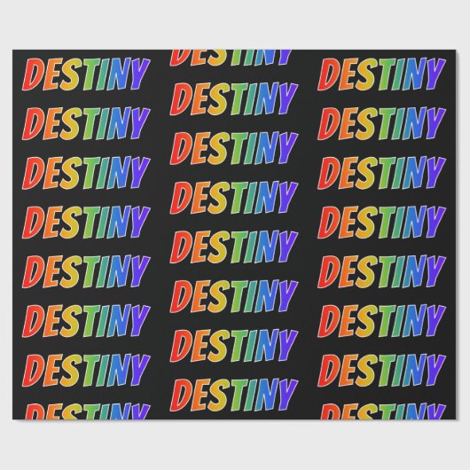 レインボー名「DESTINY」;おもしろいカラフル&イベント ラッピングペーパー (フラット)