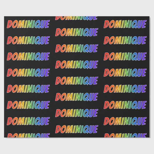 レインボー名"DOMINIQUE";おもしろい&カラフル ラッピングペーパー (フラット)