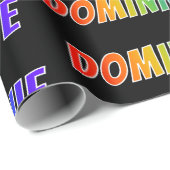 レインボー名"DOMINIQUE";おもしろい&カラフル ラッピングペーパー (ロールコーナー)