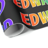 レインボー名「EDWARD」、おもしろいおよびカラフル ラッピングペーパー (ロールコーナー)