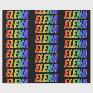 レインボー名「ELENA」;おもしろい&カラフルELENA ラッピングペーパー