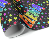 レインボー名"ELENA" +星 ラッピングペーパー (ロールコーナー)