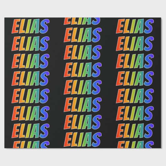 レインボー名"ELIAS";おもしろい&カラフル ラッピングペーパー (フラット)