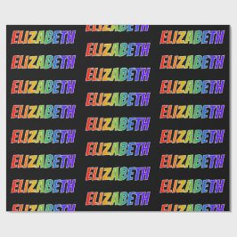 レインボー名「ELIZABETH」;おもしろいカラフル& ラッピングペーパー