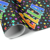 レインボー名"ELLA" +星 ラッピングペーパー (ロールコーナー)