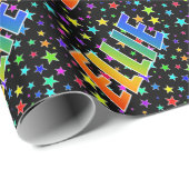 レインボー名"ELLIE" +星 ラッピングペーパー (ロールコーナー)