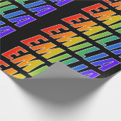 レインボー名「EMILIA」;おもしろいカラフル& ラッピングペーパー (角)