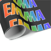 レインボー名「EMMA」;おもしろい&カラフル ラッピングペーパー (ロールコーナー)
