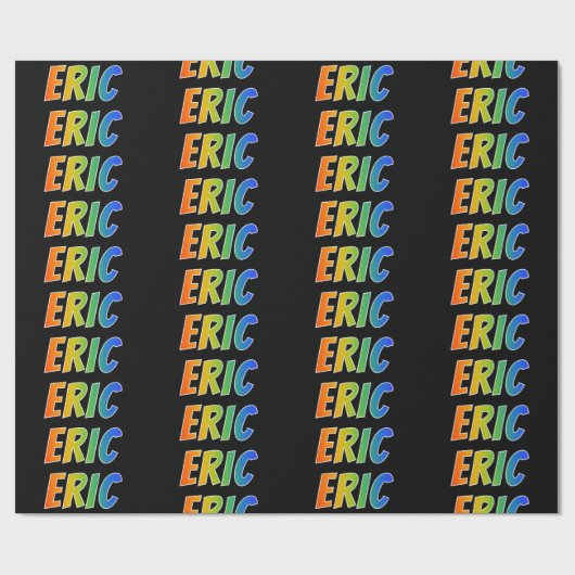 レインボー名「ERIC」、おもしろいおよびカラフル ラッピングペーパー (フラット)