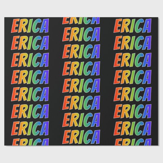 レインボー名「ERICA」;おもしろい&カラフルERICA ラッピングペーパー (フラット)