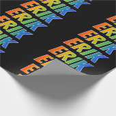 レインボー名「ERIK」;おもしろい&カラフル ラッピングペーパー (角)