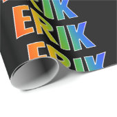 レインボー名「ERIK」;おもしろい&カラフル ラッピングペーパー (ロールコーナー)