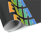 レインボー名「EVA」、おもしろいおよびカラフル ラッピングペーパー (ロールコーナー)