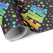 レインボー名「EVA」+星 ラッピングペーパー (ロールコーナー)