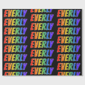 レインボー名「EVERLY」;おもしろいカラフル& ラッピングペーパー (フラット)