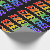 レインボー名「EZEKIEL」;おもしろい&カラフル ラッピングペーパー (角)