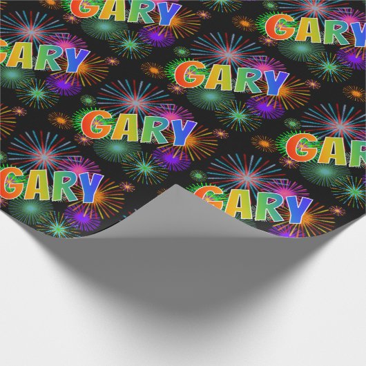 レインボー名「GARY」 + Fireworks ラッピングペーパー (角)