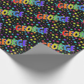 レインボー名"GEORGE" +星 ラッピングペーパー (角)