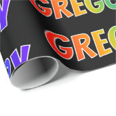 レインボー名「GREGORY」;おもしろいカラフル& ラッピングペーパー (ロールコーナー)