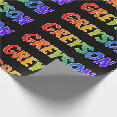 レインボー名「GREYSON」;おもしろい&カラフル ラッピングペーパー (角)