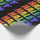 レインボー名"HALEY";おもしろい&カラフル ラッピングペーパー (角)