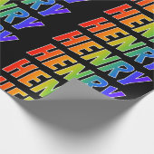 レインボー名"HENRY";おもしろい&カラフル ラッピングペーパー (角)