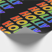 レインボー名"HOLLY";おもしろい&カラフル ラッピングペーパー (角)