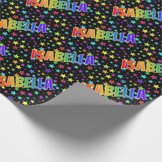 レインボー名「ISABELLA」 +星 ラッピングペーパー (角)