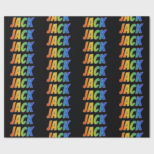 レインボー名"JACK";おもしろい&カラフル ラッピングペーパー (フラット)