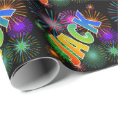 レインボー名「JACK」+花火 ラッピングペーパー (ロールコーナー)