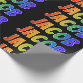 レインボー名"JACOB";おもしろい&カラフル ラッピングペーパー (角)