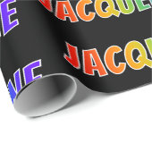 レインボー名「JACQUELINE」;おもしろいカラフル&タグ ラッピングペーパー (ロールコーナー)