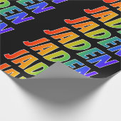 レインボー名「JADEN」;おもしろい&カラフル ラッピングペーパー (角)