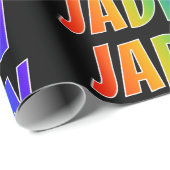 レインボー名「JADEN」;おもしろい&カラフル ラッピングペーパー (ロールコーナー)