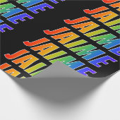 レインボー名「JAIME」;おもしろい&カラフル ラッピングペーパー (角)