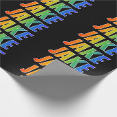 レインボー名「JAKE」;おもしろい&カラフルJAKE ラッピングペーパー (角)