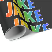 レインボー名「JAKE」;おもしろい&カラフルJAKE ラッピングペーパー (ロールコーナー)