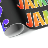 レインボー名「JAMES」;おもしろいカラフル& ラッピングペーパー (ロールコーナー)