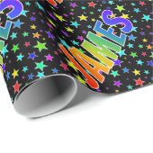 レインボー名"JAMES" +星 ラッピングペーパー (ロールコーナー)