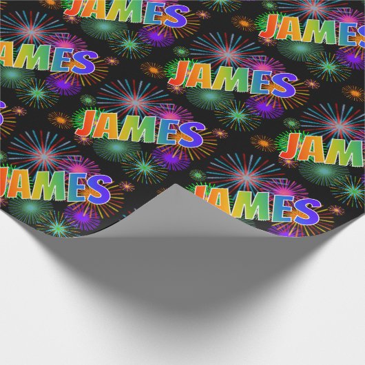 レインボー名「JAMES」 + Fireworks ラッピングペーパー (角)